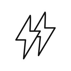 Lightning icon Flat art illustration in outline