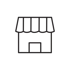 Local store icon Flat art illustration in outline