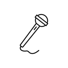 Microphone icon Flat art illustration in outline