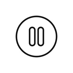 Pause icon Flat art illustration in outline