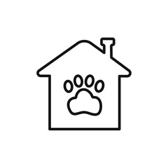 Pet House icon Flat art illustration in outline