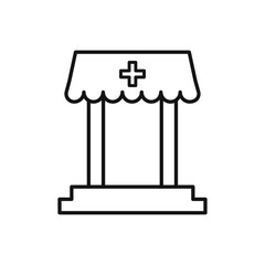 Pharmacy icon Flat art illustration in outline