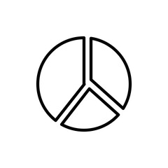 Pie Chart Icon Flat art illustration in outline