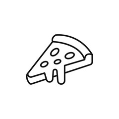 Pizza slice icon Flat art illustration in outline