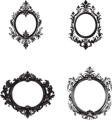 Silhouette of a vintage frame black silhouette graphic vector 