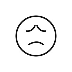 Sad icon Flat art illustration in outline