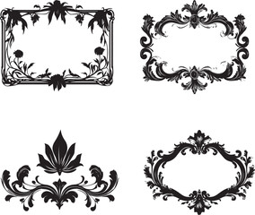 Silhouette of a vintage frame black silhouette graphic vector 