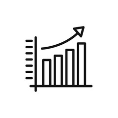 Stats icon Flat art illustration in outline