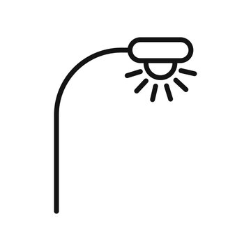 recommend clip art: Street light icon Flat art illustration in outline