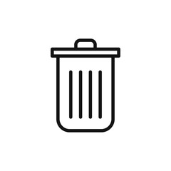 Trash icon Flat art illustration in outline