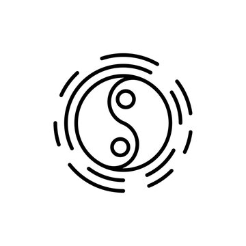 recommend clip art: Yin yang icon Flat art illustration in outline
