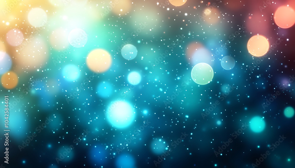 Leinwandbilder A colorful, abstract background featuring soft, glowing orbs in varying sizes against a gradient backdrop, creating a dreamy, magical atmosphere.