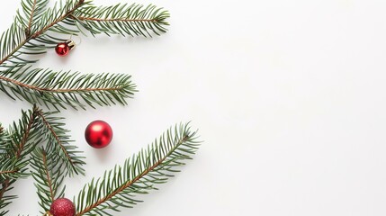 Christmas decoration on white background - a festive and charming sight. This image showcases beautiful Christmas decorations against a pure white backdrop, creating an atmosphere of holiday cheer and