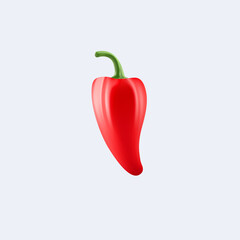 3d realistic red pepper vegetable vector