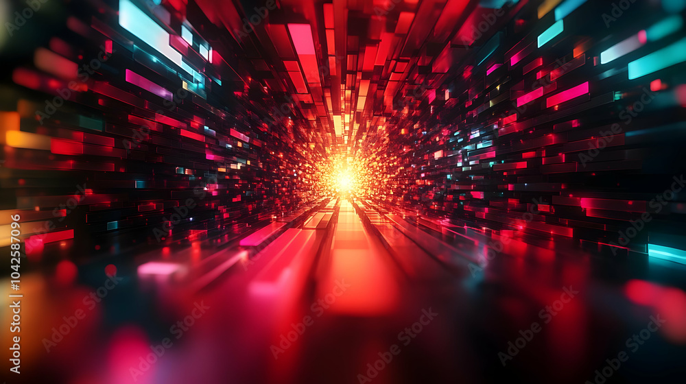 Poster abstract visualization of vibrant light and motion.