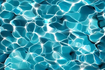 Obraz premium Seamless underwater background, featuring soft waves of blue water and sunlight filtering through the surface