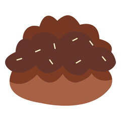 Chocolate Illustration in Trendy Cartoon Design. World Chocolate Day Celebration. Isolated Vector