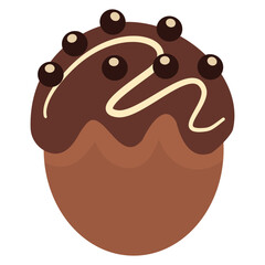 Chocolate Illustration in Trendy Cartoon Design. World Chocolate Day Celebration. Isolated Vector