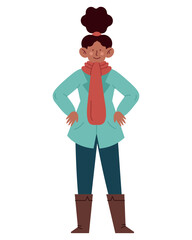 young woman wearing winter clothes