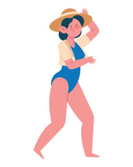 happy woman wearing summer clothes