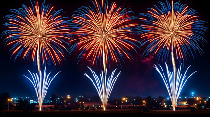 Night Sky Fireworks Display Photo