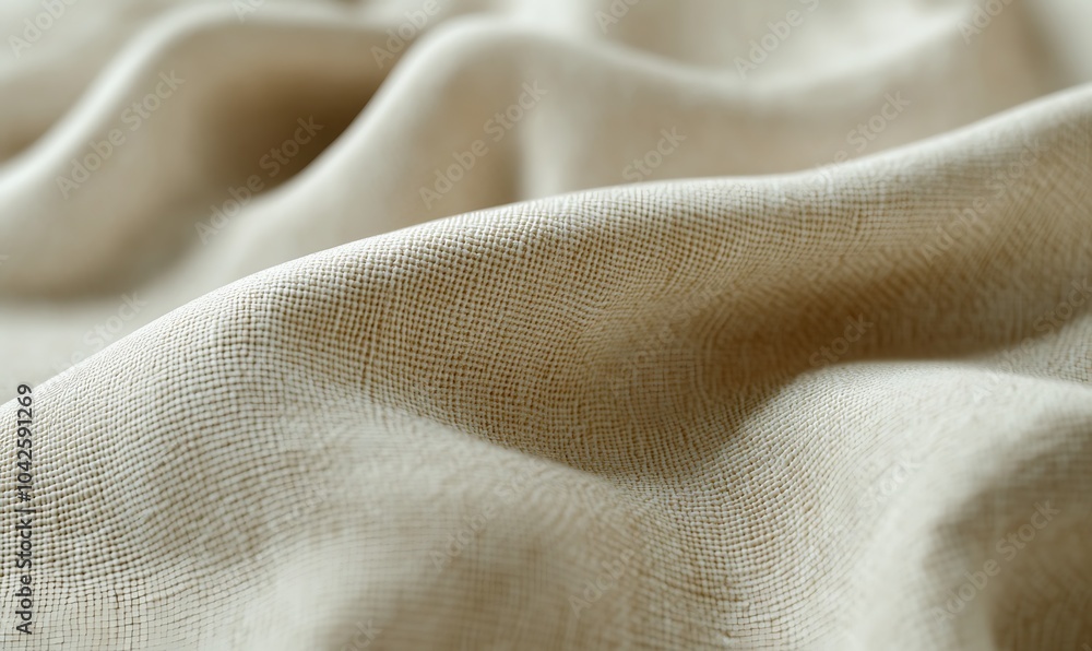 Leinwandbilder soft beige fabric draping elegantly, showcasing its smooth texture and natural folds, creating a sen