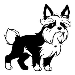 Obraz premium Dog . Animal black and white illustration . Logo design, for use in graphics.