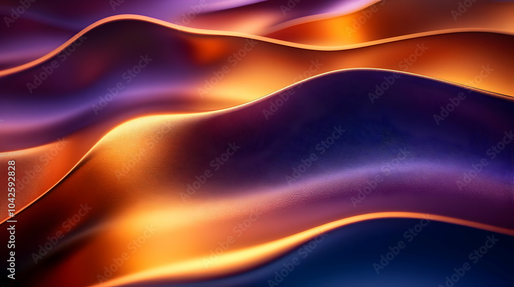 Poster abstract waves of color in a fluid, dynamic composition.
