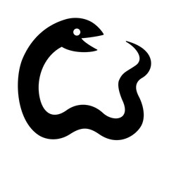 ヘビのシルエットイラスト