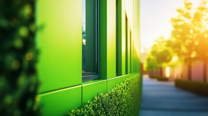 Modern Building with Natural Background and Staging Elements