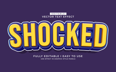 3d editable shocked text effect graphic style template