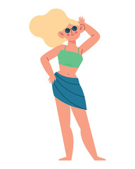 woman wearing fashion summer clothes