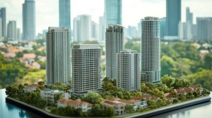 Fototapeta premium Modern Estate Office Model with High-Resolution Details