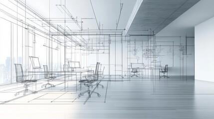 Fototapeta premium Modern Office Design with Clean Lines and High Detail