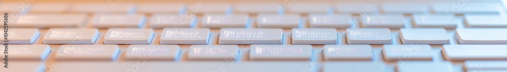 Poster Modern Remote Work Keyboard with Reflected Code Symbolizing Technology