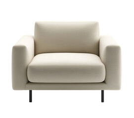 Fototapeta premium A stylish cream armchair displayed against a transparent background, highlighting its modern design and comfortable features. Perfect for contemporary home or office decor.