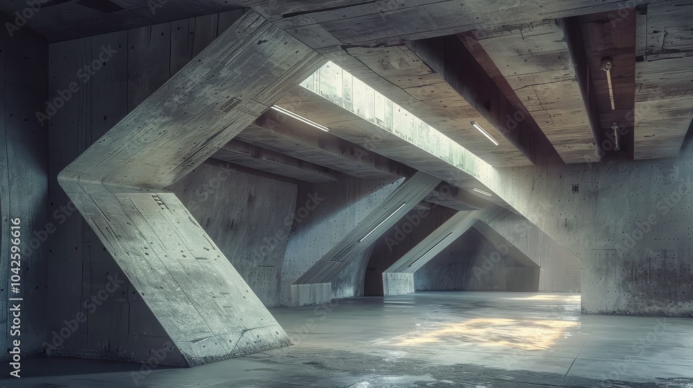 Aufkleber modern concrete architecture with unique design elements