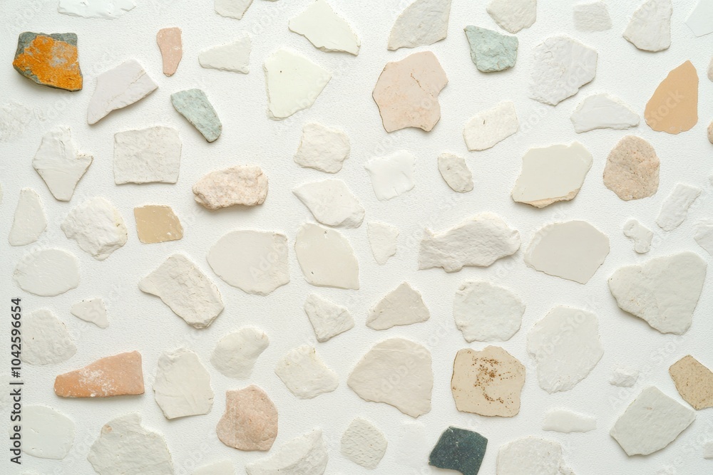 Poster Abstract Pattern of Recycled Materials on White Background