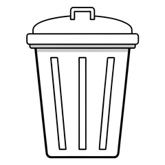 Trash can outline vector illustration 