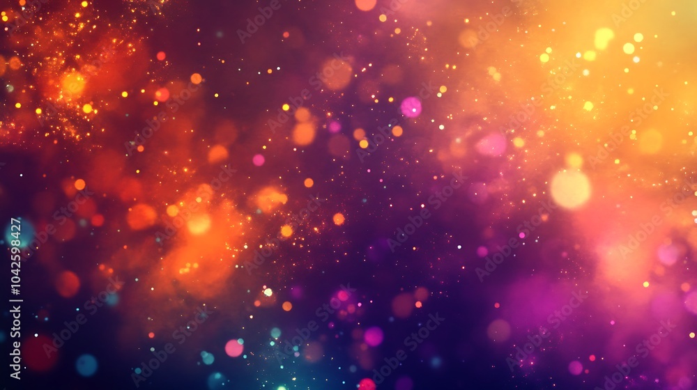 Aufkleber A vibrant abstract background filled with colorful bokeh lights and soft gradients, creating a dreamy and festive atmosphere.