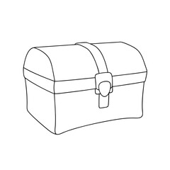 Line art of a wooden chest vector 