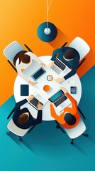 Team Brainstorming Session in Modern Workspace