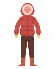 man character wearing winter clothes