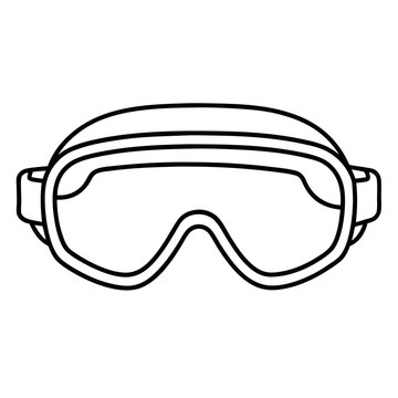 recommend clip art: Line art of safety goggles vector 