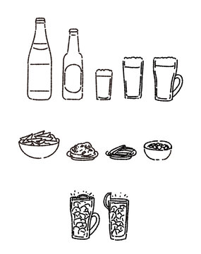 お酒とおつまみセット　線のみ