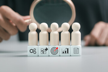 Customer focus target group and customer relation management concept. Marketing customer target and...