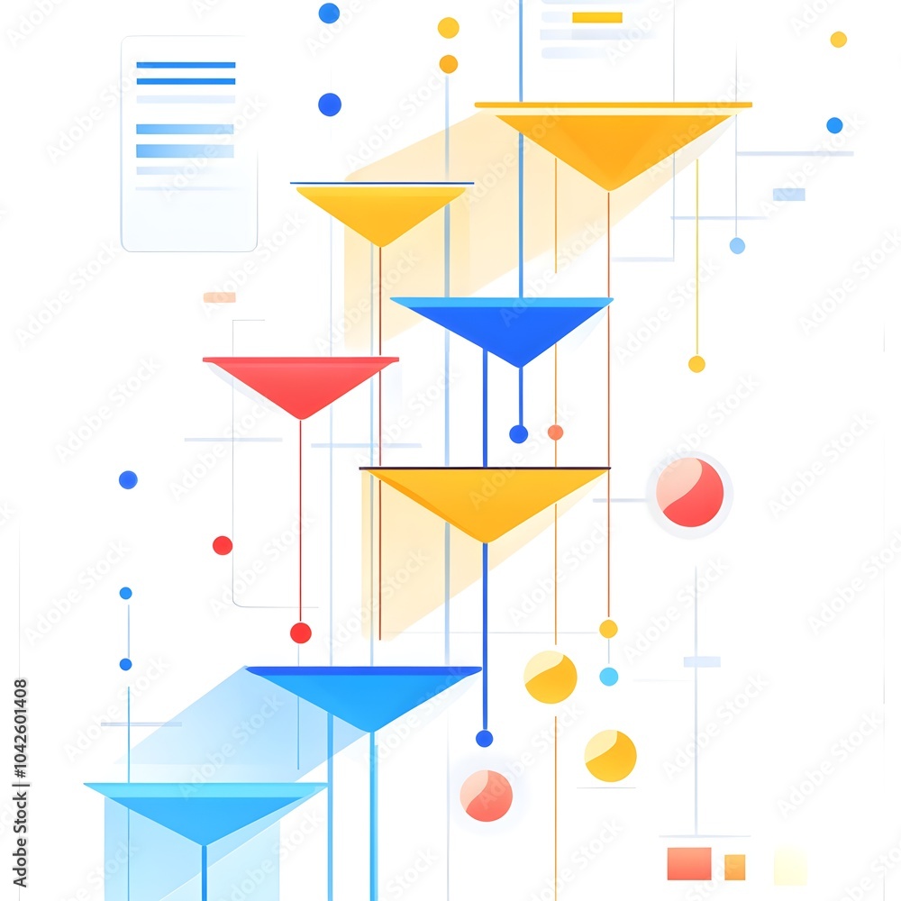Aufkleber abstract geometric shapes data flow technology connection network graphic design illustration vector