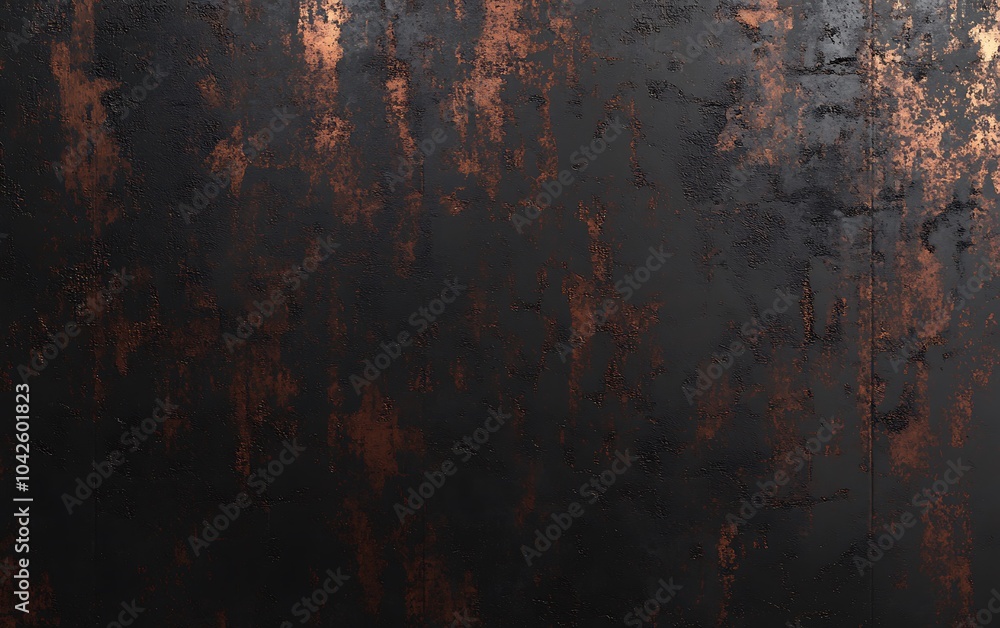 Poster a textured black surface with subtle copper streaks, evoking a sense of depth and rustic elegance.
