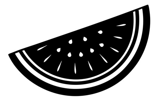 recommend clip art: Watermelon Slice vector | isolated vector silhouette illustration on white background