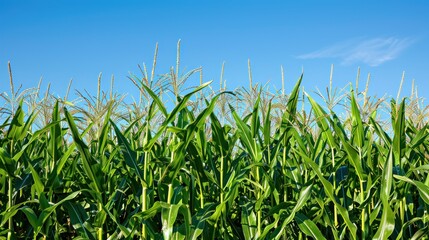 Obraz premium Cornfield Under a Clear Blue Sky